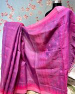 Pink Shiuli Floral Dual-Tone Pink Monipuri Saree